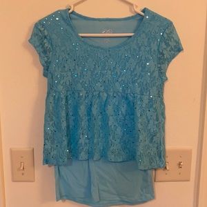 Justice Lace Sparkle Tee
